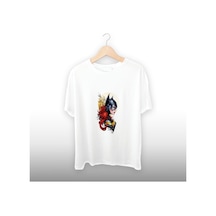 Batman Kız Detaylı Unisex Tişört Beyaz