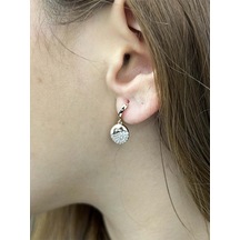 Zirkon Taşlı, Altın Kaplama Paslanmaz Küpe 237, Pembe Rose Renk Pembe