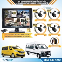 Kayıtlı 10&quot Dörde Bölünebilir 4 Kameralı Ahd 720p Okul Servisler Için Kamera Seti