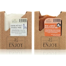 Suds Enjoy Doğal Eşek Sütlü + Bal Keçi Sütlü El Yapımı Yüz Saç ve Vücut Sabunu 2 x 100 G