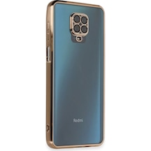 Xiaomi Redmi Note 9 Pro Kılıf Razer Lensli Silikon - Gold Düz Renkli