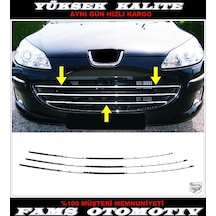 Peugeot 407 Krom Ön Panjur 3 Prç. 2004 Üzeri P.Çelik