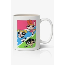 Powerpuff Girls Özel Tasarımlı Baskılı Beyaz Porselen Kupa Bardak Beyaz