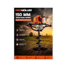 Pro Müller Profesyonel 58 Cc Ex-torq Benzinli Toprak Burgu Makinesi 150 Mm X 100 Cm Delme Ucu