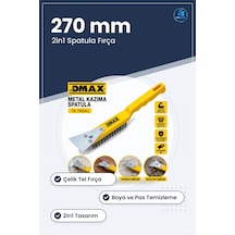 Metal Kazıma Spatula 270 Mm Çelik Tel Fırça 2in1 Boya Sökme Pas T