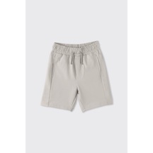 Panço Erkek Bebek Gri Örme Şort 2511BB07020