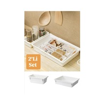 Flexi 2'li Set Uzayabilen Çekmece İçi Düzenleyici Mutfak Organizer -makyaj Takı Dolap Organizer Seti Diğer