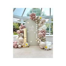 Soft Pembe Deniz Kumu Retro White Balon Zinciri Seti 100 Lü Mix