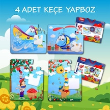 4 Set 48 Parça Tox Tekne . Helikopter Ve Elmacı Ayı 3+ Keçe Yap