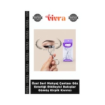 Özel Seri Makyaj Çantası Göz Estetiği Etkileyici Bakışlar Gümüş Kirpik Kıvırıcı