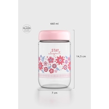 Renga Flora Desenli 660 Ml Cam Kavanoz 132079 Pudra Pudra