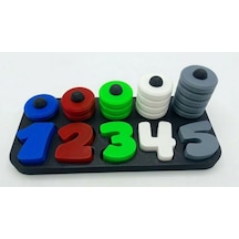 Montessori Eğitici Renkli Rakamlar Ve Halkalar Matematik Öğretici Seti 21 Parça