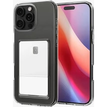 Newface Apple İphone 16 Pro Kılıf Kart Şeffaf Silikon - Şeffaf