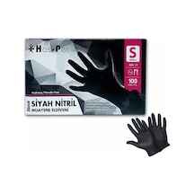 Haspet Nitril Muayene Eldiveni Pudrasız Siyah (537945459)