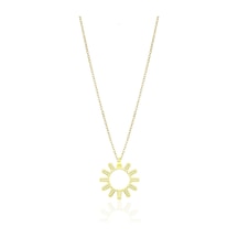 Oya Silver Modern Tasarım 24k Altın Kaplama Gümüş Güneş Kolye Oyot314 Oya Silver Modern Tasarım 24k Altın Kaplama Gümüş Güneş Kolye Oyot314