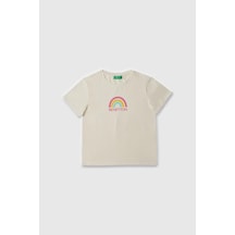 United Colors Of Benetton Kız Çocuk T Shirt Beyaz Bnt-g21814-1375 Beyaz