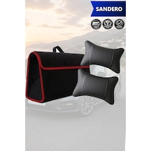 Sandero Uyumlu Koltuk Yastığı Siyah Renk Bagaj Çantası Lüks Model