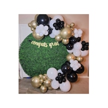 Krom Gold Pastel Siyah Beyaz Balon Zinciri 100 Adet A