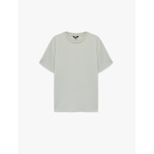 Koton Regular Fit Kısa Kollu Dokulu Bisiklet Yaka Tişört Gri 6sam10089mk Gri