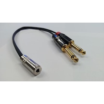 Stereo Çevirici - 2X 6.3 Mm Mono Erkek - 3.5 Mm Stereo Dişi - Kal Stereo Çevirici - 2X 6.3 Mm Mono Erkek - 3.5 Mm Stereo Dişi - Kal