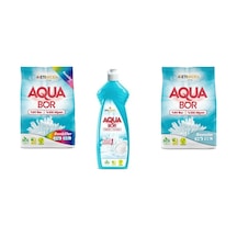 Aquabor Doğal Mineralli 4 Kg Renkliler + Elde Bulaşık + 4 Kg Beyaz 3 Lü Set