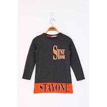 Toontoy Kids Toontoy Kız Çocuk Stay One Baskılı Tişört Antrasit