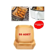 Air Fryer Pişirme Kağıdı Yağlı Kağıt Kare Kraft 16cm Kare Lüx Pişirme Kağıdı 50 Adet Kağıt Kahvereng Diğer