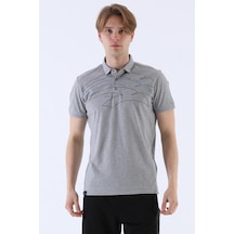 Maraton Sportswear Regular Erkek Polo Yaka Kısa Kol Basic Gri T-Shirt 20905-Gri