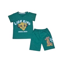 Lion Şort T-shirt Bebek Çocuk Yazlık Takım Yeşil