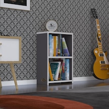 Kenzlife Kitaplık Süper Ga 060*40*19 Gri 2 Katlı Tek Bölme Ofis Mutfak Banyo Dolabı Arkalıksız Çok Renkli