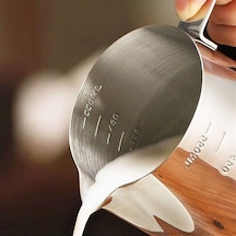 Paslanmaz Çelik Sütlük - Barista Süt Isıtıcı & Köpürtücü Latte Art Pitcher Küçük & Büyük Boy Seçenekli, Ocak Üstü Çelik Süt Potu 350 Ml