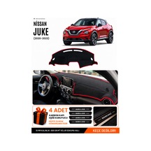 Nissan Juke 2020-2023 Uyumlu Torpido Örtüsü, Torpido Kılıfı - Siyah-kırmızı - Nı022