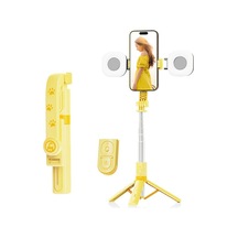 Kt02 A10 Karikatür Tripod Selfie Çubuğu Uzatılabilir Telefon Tripod Çift Işıklı Çekim Kiti Standı