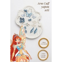 Armcuff Yapım Seti Flora Serisi İnci Detaylı Arm Cuff 30 Adet Boncuk 2 Mm Ve 0.30 Mm Gold Tel Kol Bilekliği