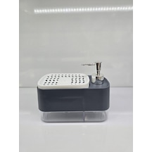 Basmalı Sıvı Sabunluk Pratik Kullanım Sünger Hazneli Şık Tasarım Sabunluk - Sbnlk- 111 Beyaz 1 Adet Siyah