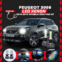 Peugeot 3008 2016-2019 Kısa Far Uyumlu Şimşek Etkili Led Xenon Pro Series H7