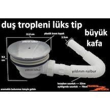 Lüks Duş Teknesi Sifonu Büyük Kafa Duble Boy Lüks Krom Plastik Ka