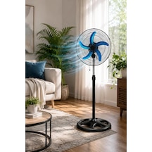 Sanayi Tipi 80w Güçlü Vantilatör 56cm Isı Yalıtımlı Motor 5 Pervaneli Mpıa Ev Ofis Ayaklı Fan