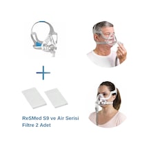 ResMed AirFit F20 Tam Yüz CPAP Maskesi M + ResMed S9 ve AirSerisi Filtre 2’li