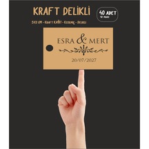 Kraft Delikli Etiket 5x3 Cm 40 Adet