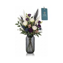 Chacha Home Luxury Petra İthal Cam Vazo 26 Cm Gri