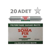20 Adet 600 Ml Somafix Gri Poliüretan Mastik Sosis Dış Cephe Pu Gri