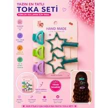 5'li Set Yazın En Tatlı Yıldız Figürlü Ve Renkli Mandal Saç Tokası Seti Farklı Renk Seçenekli 0