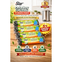 Star Plus Orta Boy Çöp Torbası 20'li 5 Paket 55x60 Cm Dayanıklı Sızdırmaz Orta Boy Çöp Poşeti