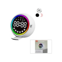 Dijital Çalar Saat - Bluetooth Özellikli Mini Hoparlör - Usb Şarjlı - Işıklı