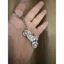Herşey Nota Harley Motorsiklet Gümüş Metal Tekerleri Hareket Eden Anahtarlık