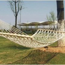 Çift Kişilik Tek Kat Makrome Hamak Beyaz