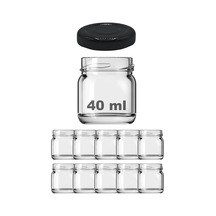 Afracam 40 Ml Metal Siyah Kapaklı Şeffaf Cam Kavanoz 10 Adet Diğer