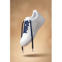 Last İcon Lacivert Renk Yassı Örgü Ayakkabı Bağcığı Spor Sneaker Uyumlu Lacivert