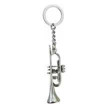 Trompet Figürlü Metal Anahtarlık Unisex - Müzik Temalı Aksesuar
